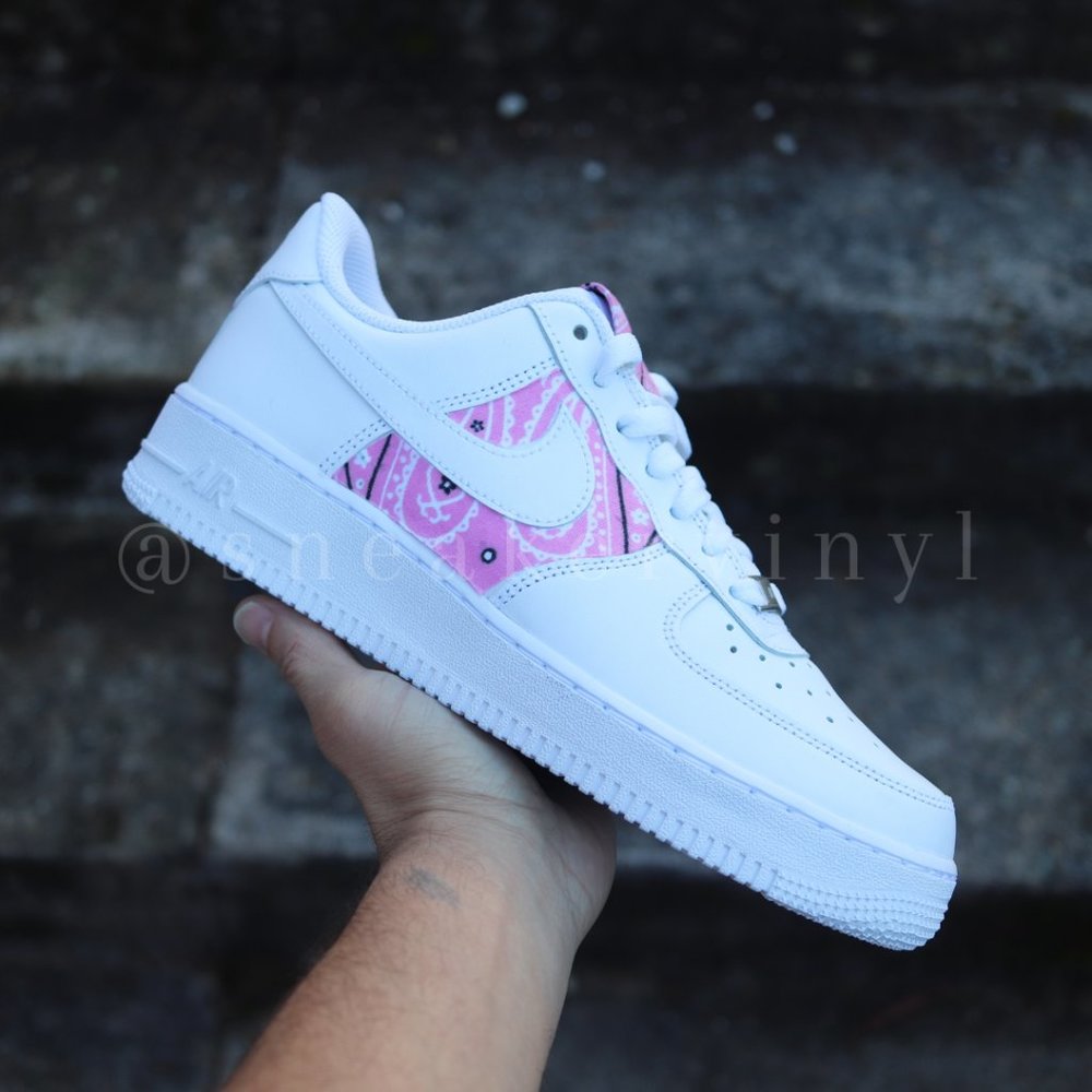 Nike Air Force 1 Low PINK Bandana Custom NWT